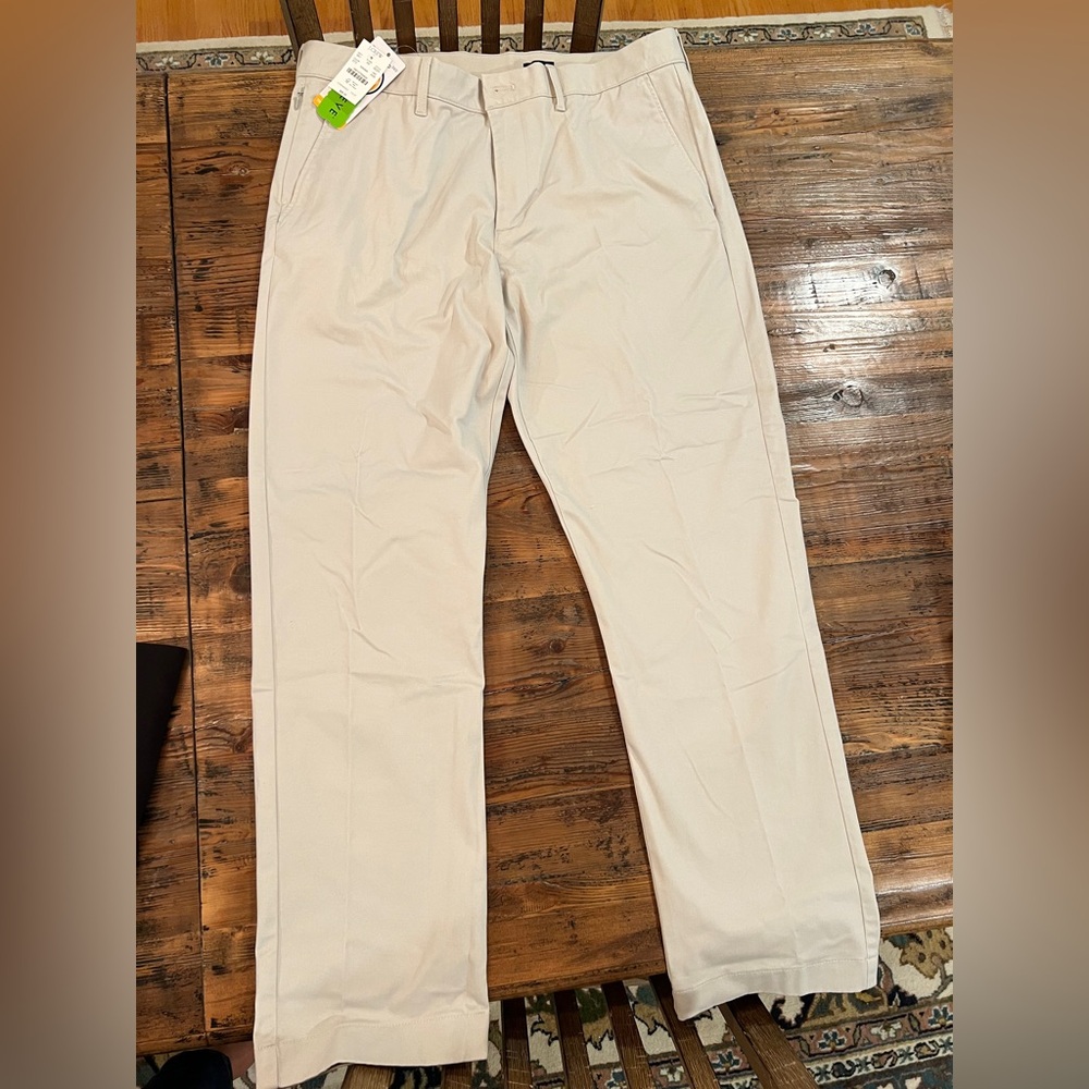 Men's Beige Straight Chinos